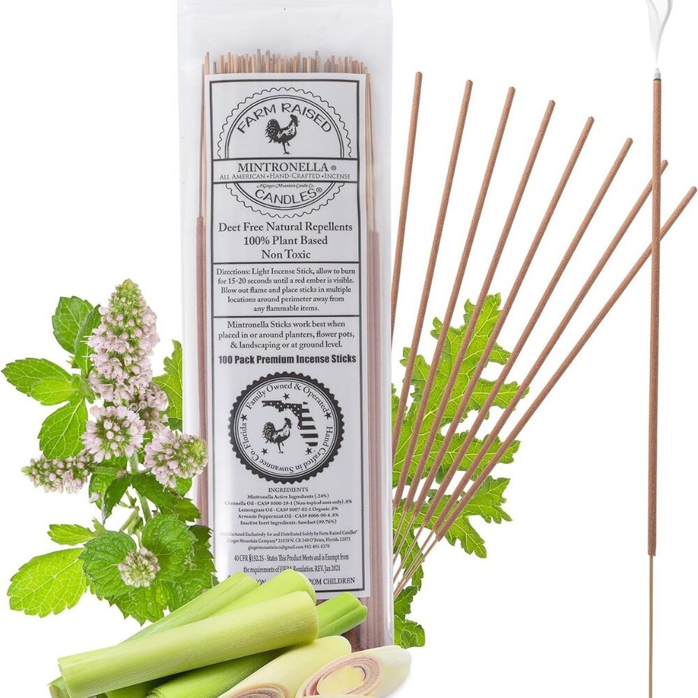 Made Mintronella - Natural Mosquito Repellent Sticks – 100 Pcs - Outdoor Insect